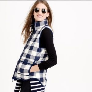 J.Crew Plaid Excursion Puffer Vest XS